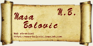 Maša Bolović vizit kartica